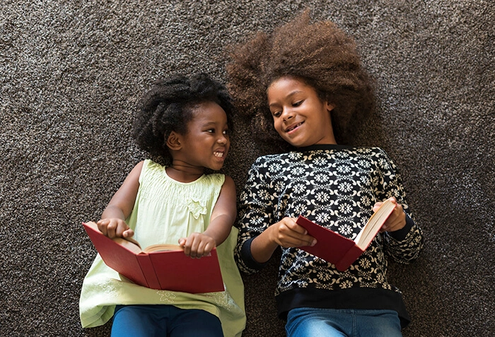 Kids Reading Bible at Stone Temple Missionary Baptist Church in Chicago, IL